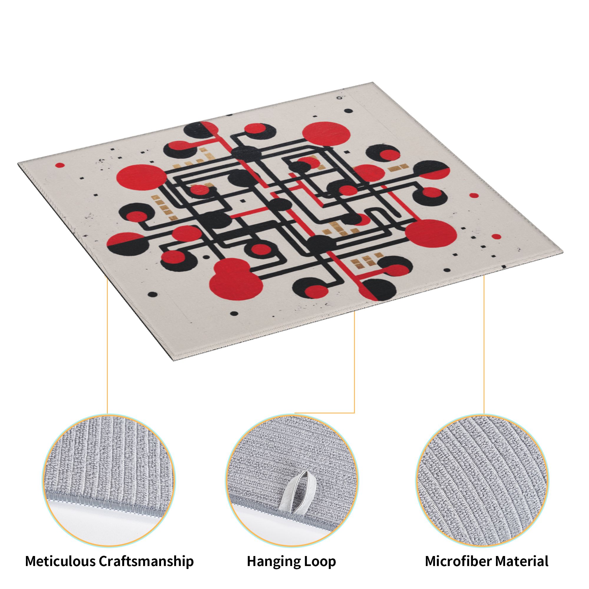 Geometric Art Kitchen Countertop Absorbent Pads (2 - Pack) - Super Absorbent & Quick - Drying, Foldable & Easy to Store