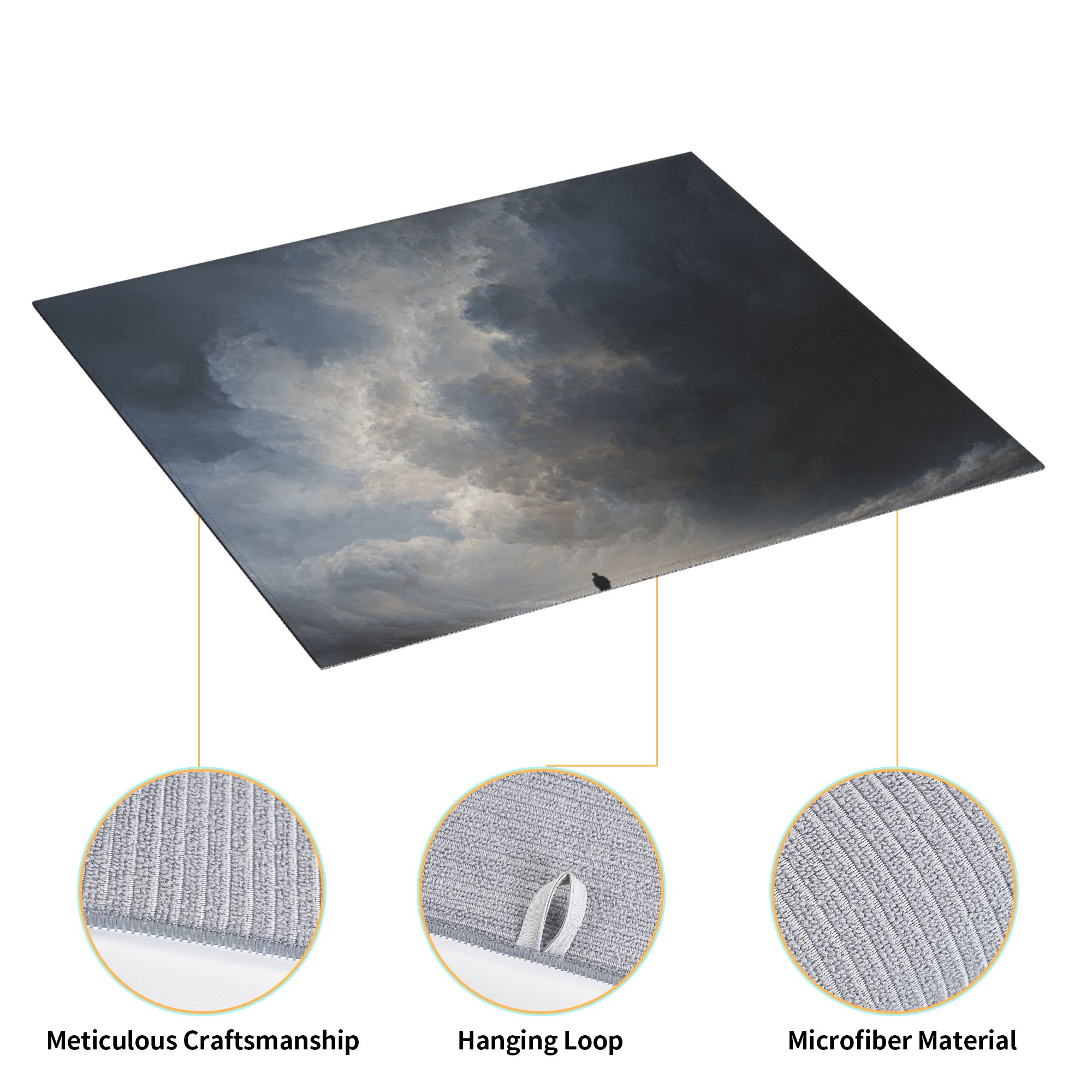Kitchen Countertop Absorbent Pads with Artistic Cloud Pattern (2 - Pack) - Super Absorbent, Quick - Drying, Foldable and Easy to Store