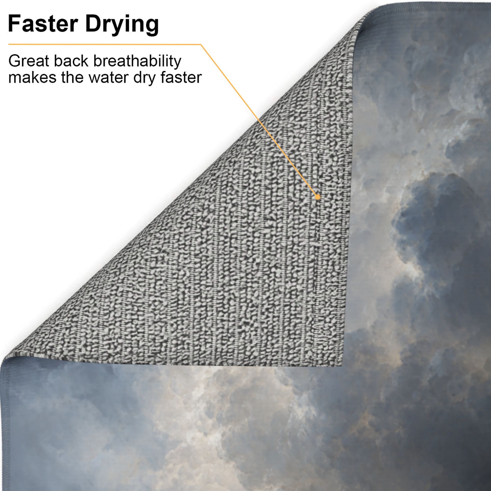 Kitchen Countertop Absorbent Pads with Artistic Cloud Pattern (2 - Pack) - Super Absorbent, Quick - Drying, Foldable and Easy to Store