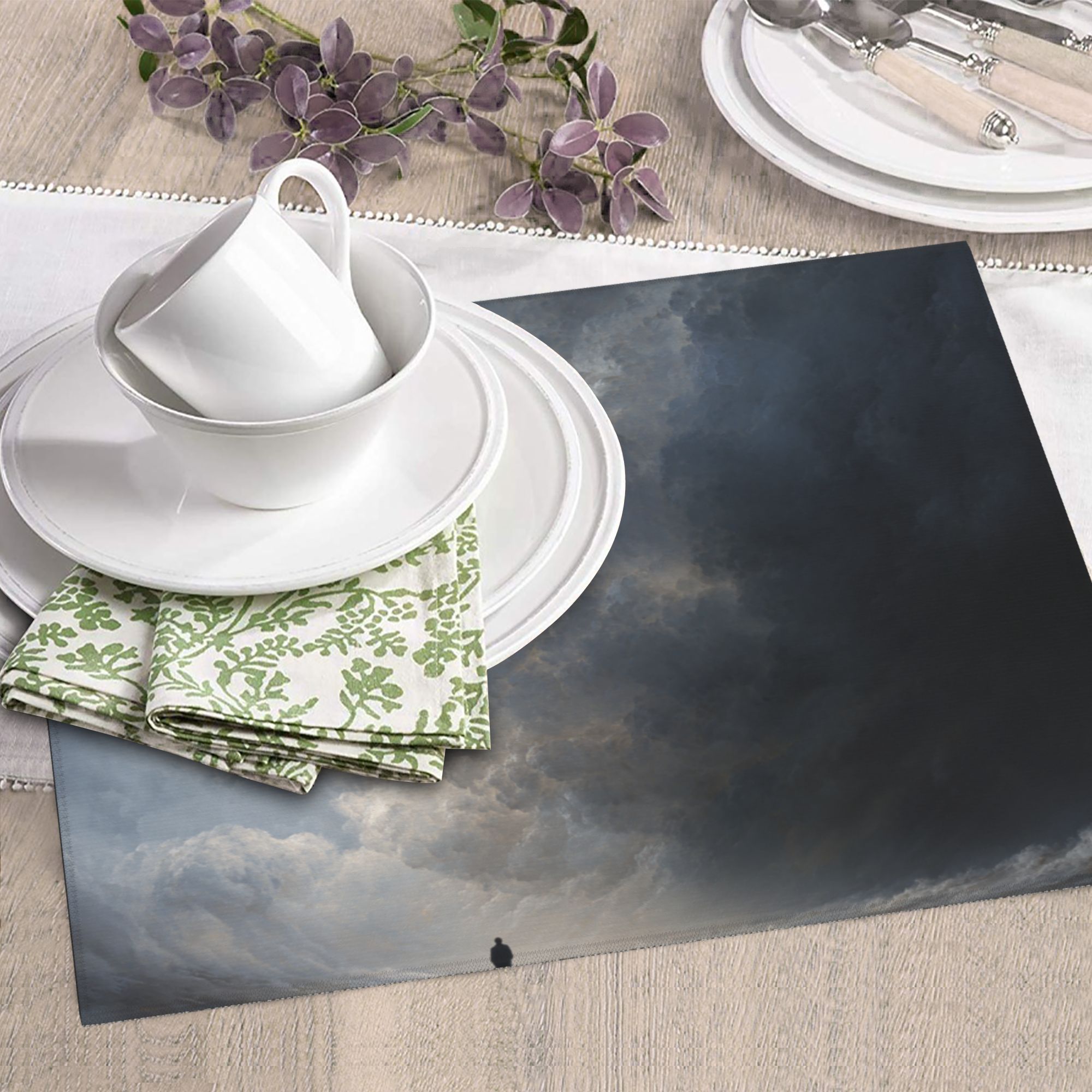 Kitchen Countertop Absorbent Pads with Artistic Cloud Pattern (2 - Pack) - Super Absorbent, Quick - Drying, Foldable and Easy to Store