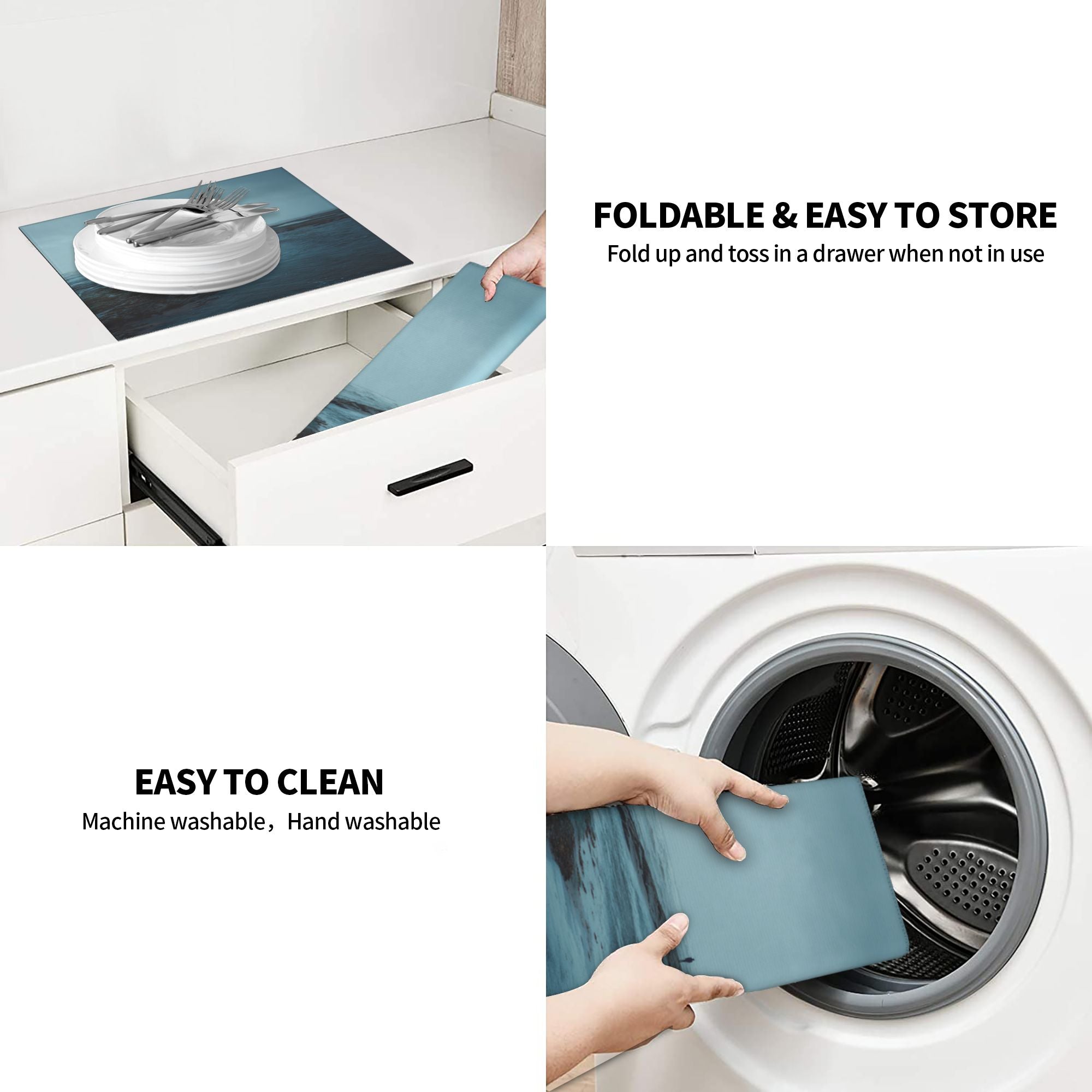 Kitchen Countertop Absorbent Pads with Ocean Scenery (2 - Pack) - Super Absorbent, Quick - Drying and Easy to Store