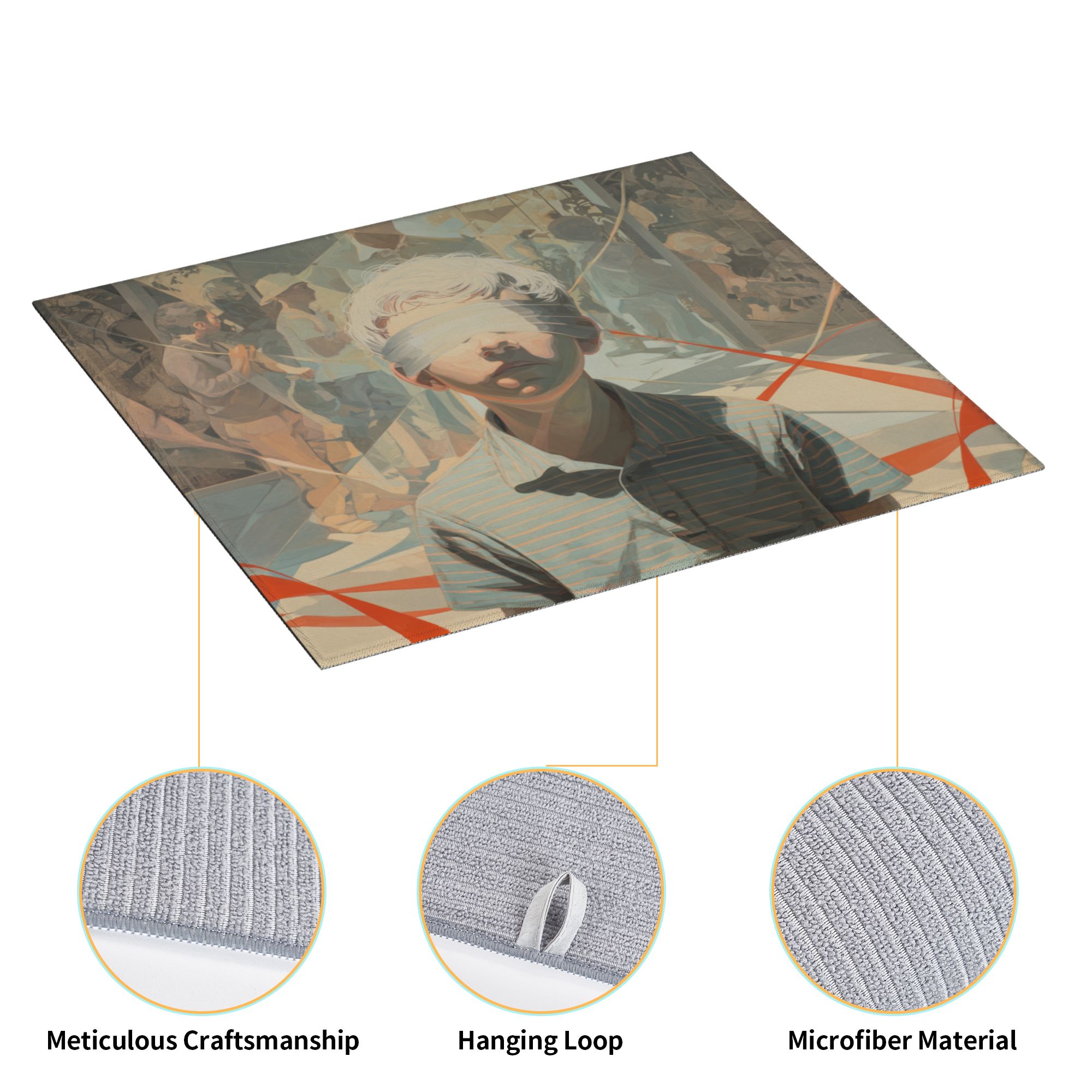 Kitchen Countertop Absorbent Pads with Art Illustration (2 - Pack) - Super Absorbent, Quick - Drying and Easy to Store