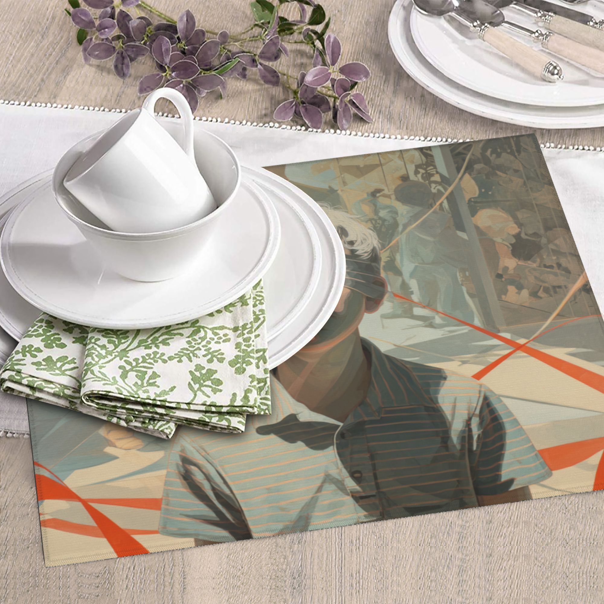 Kitchen Countertop Absorbent Pads with Art Illustration (2 - Pack) - Super Absorbent, Quick - Drying and Easy to Store