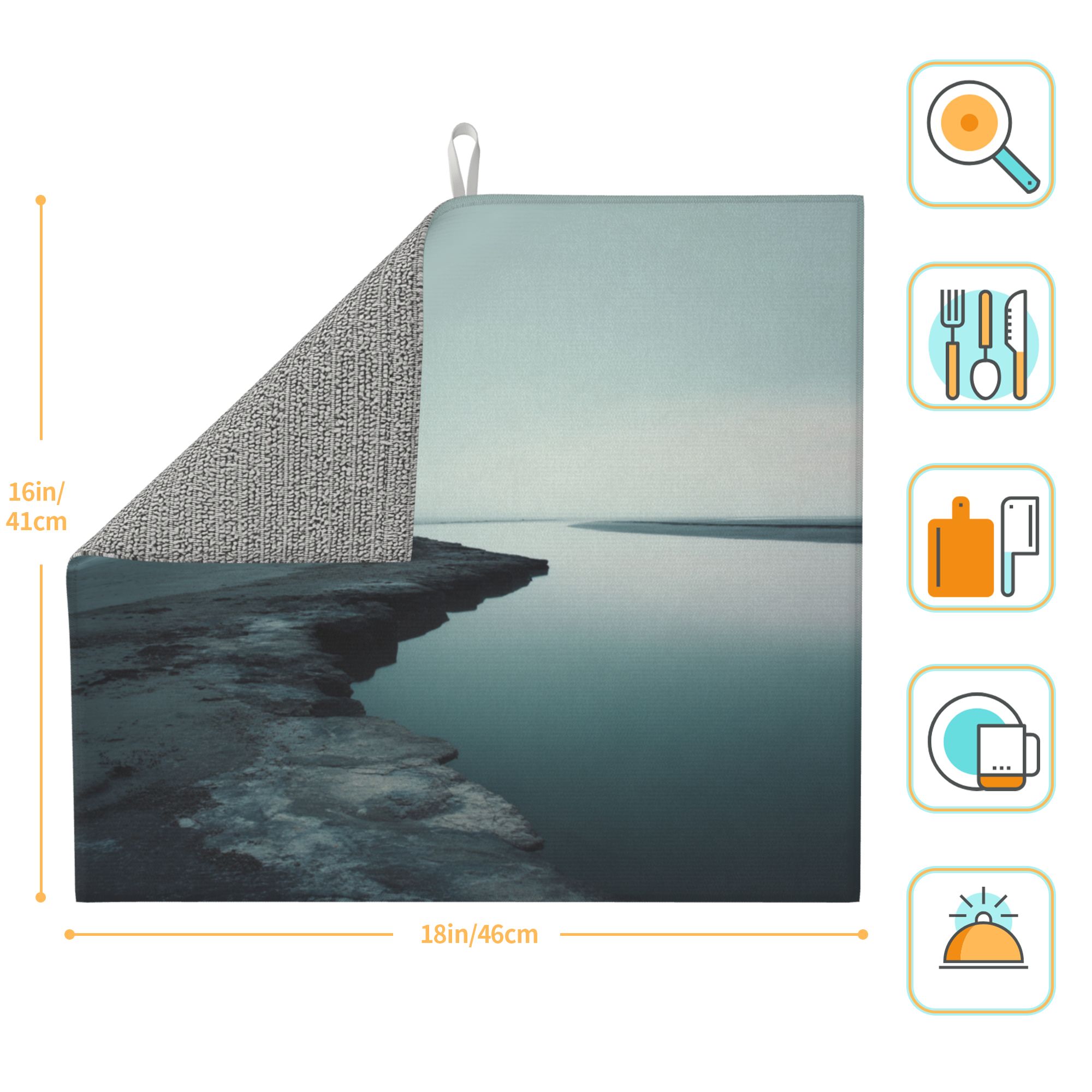 Kitchen Countertop Absorbent Pads with Serene Waterfront Scenery (2 - Pack) - Super Absorbent, Quick - Drying and Easy to Store
