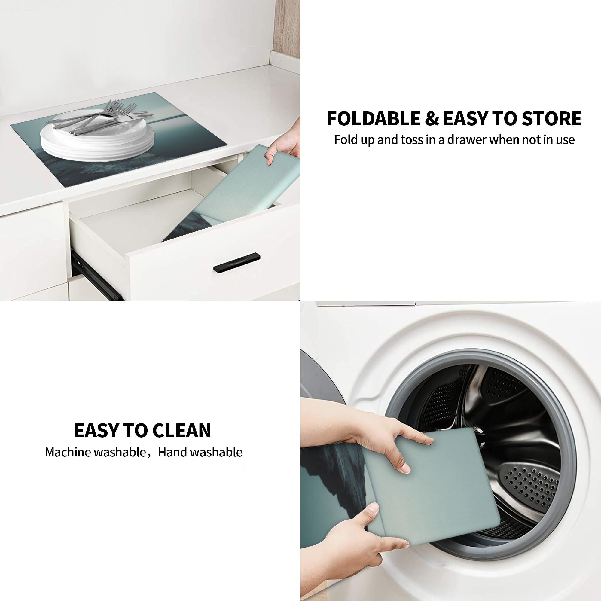 Kitchen Countertop Absorbent Pads with Serene Waterfront Scenery (2 - Pack) - Super Absorbent, Quick - Drying and Easy to Store