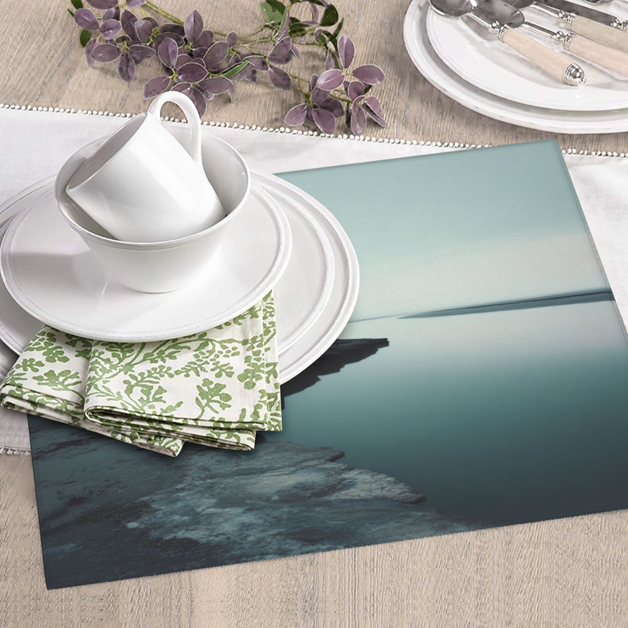 Kitchen Countertop Absorbent Pads with Serene Waterfront Scenery (2 - Pack) - Super Absorbent, Quick - Drying and Easy to Store