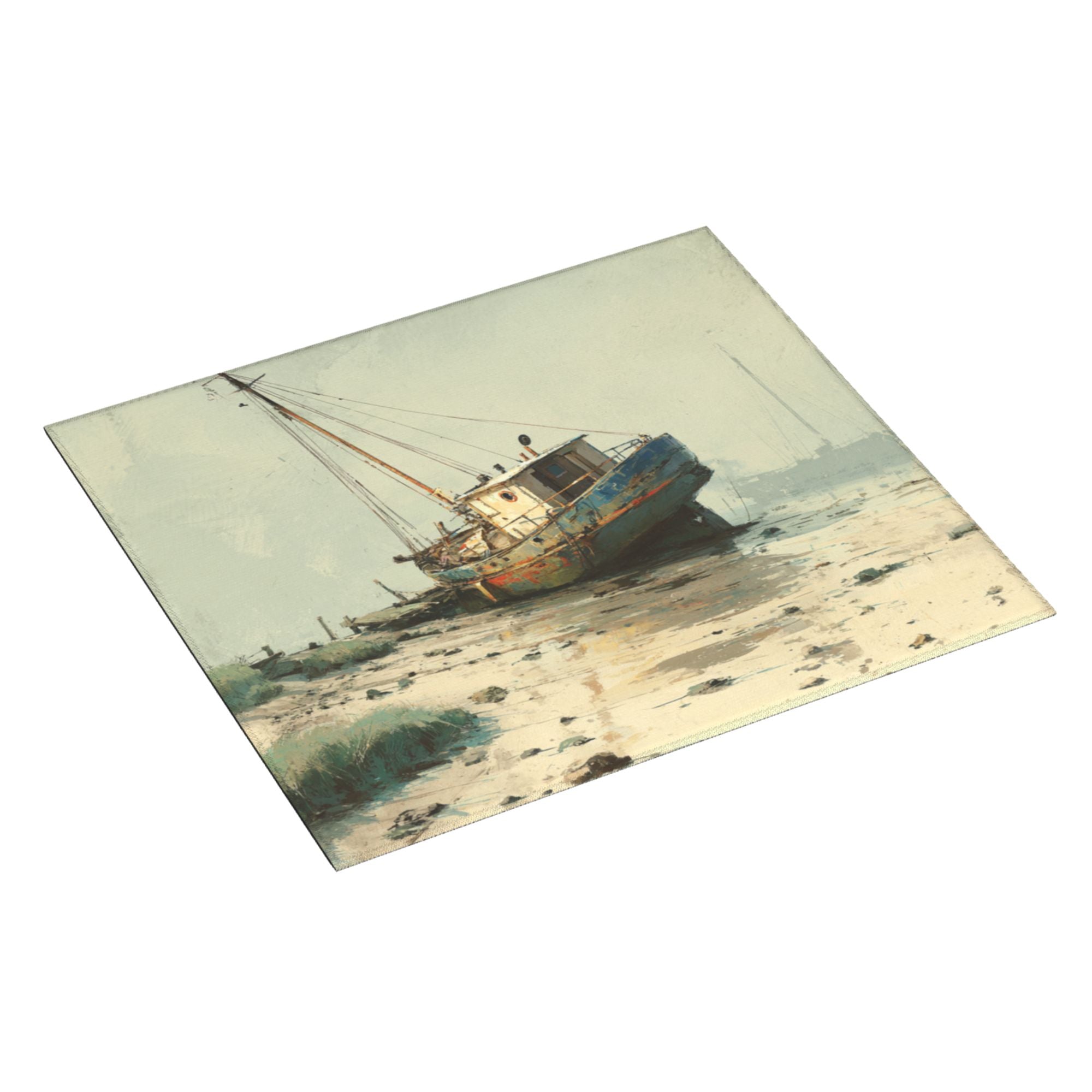 Kitchen Countertop Absorbent Pads with Vintage Fishing Boat Art (2 - Pack) - Super Absorbent, Quick - Drying and Easy to Store
