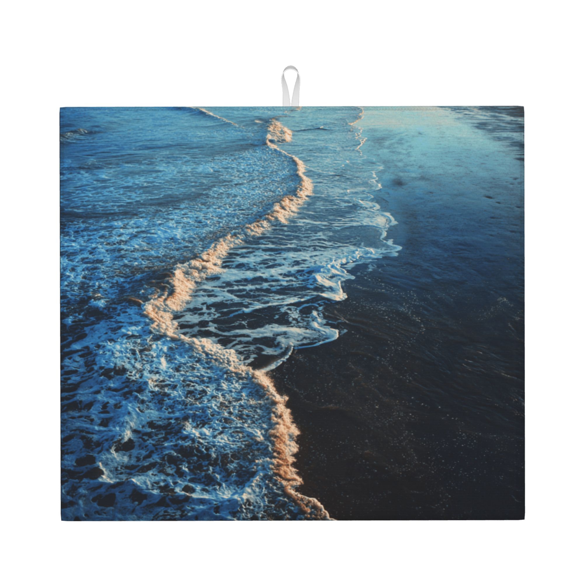 Kitchen Countertop Absorbent Pads with Ocean Waves Pattern (2 - Pack) - Super Absorbent, Quick - Drying and Easy to Store