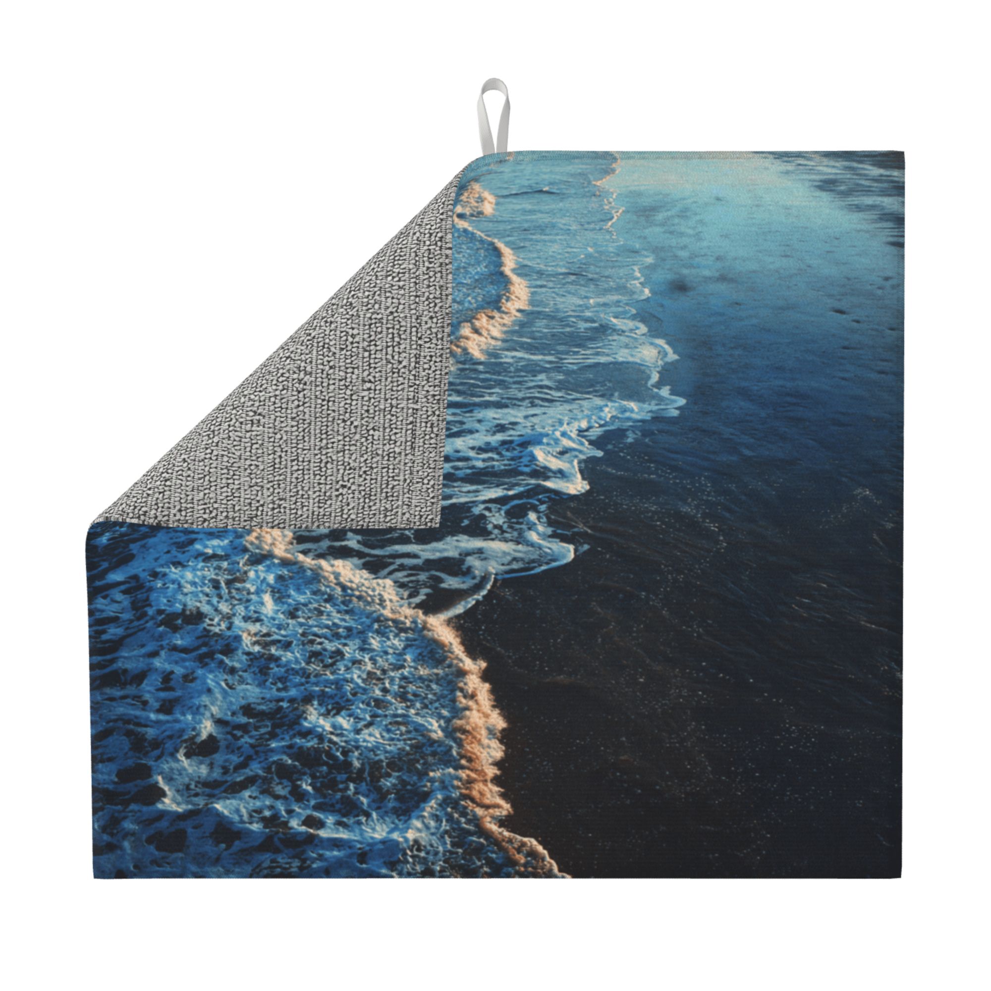 Kitchen Countertop Absorbent Pads with Ocean Waves Pattern (2 - Pack) - Super Absorbent, Quick - Drying and Easy to Store