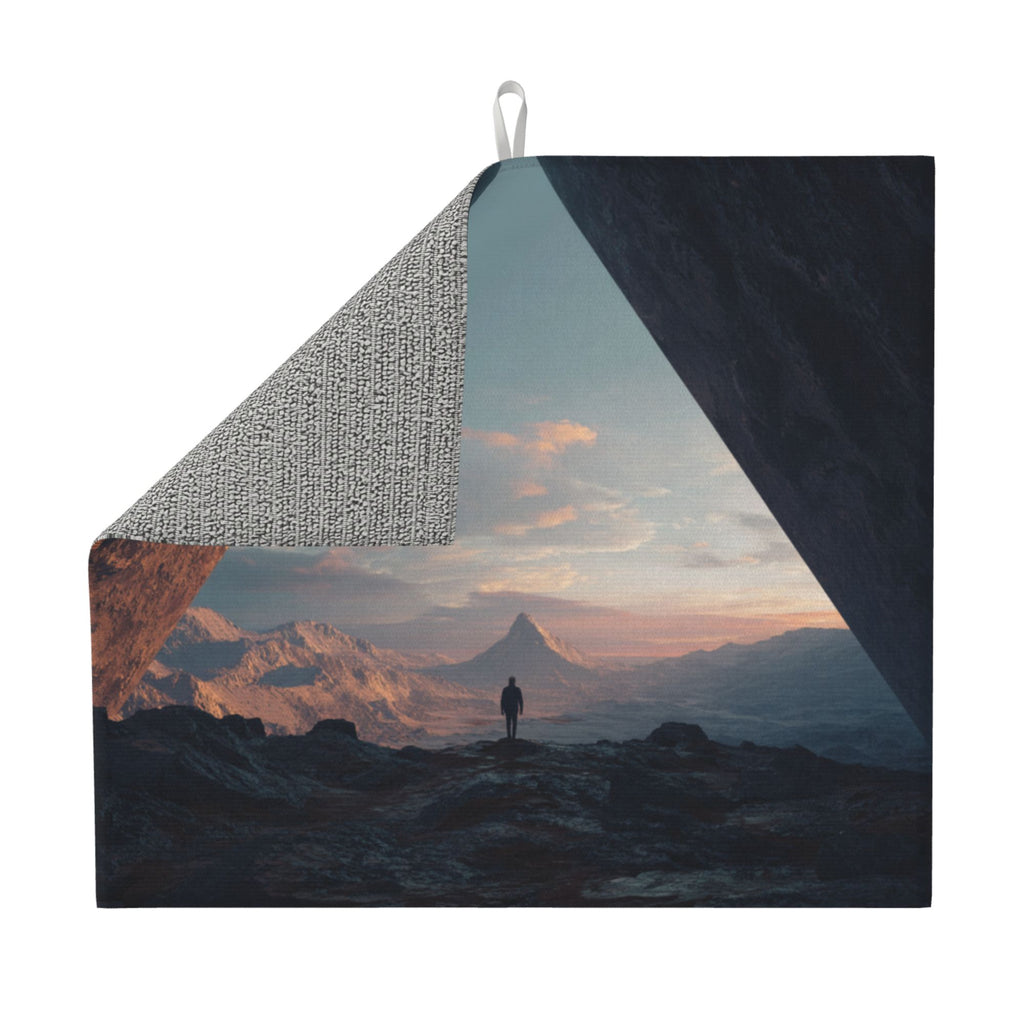Kitchen Countertop Absorbent Pads with Wilderness Mountain - View Pattern (2 - Pack) - Super Absorbent, Quick - Drying and Easy to Store