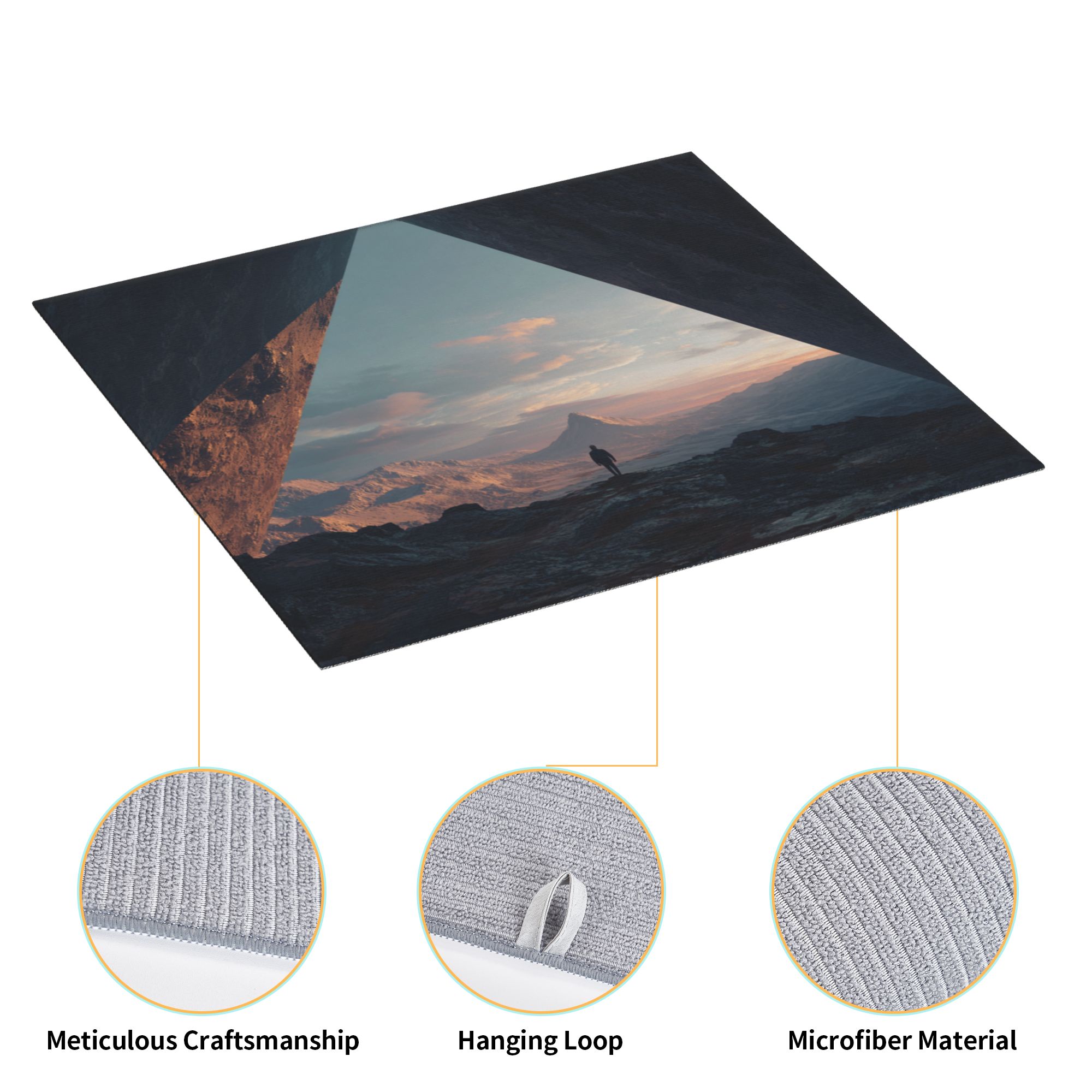 Kitchen Countertop Absorbent Pads with Wilderness Mountain - View Pattern (2 - Pack) - Super Absorbent, Quick - Drying and Easy to Store