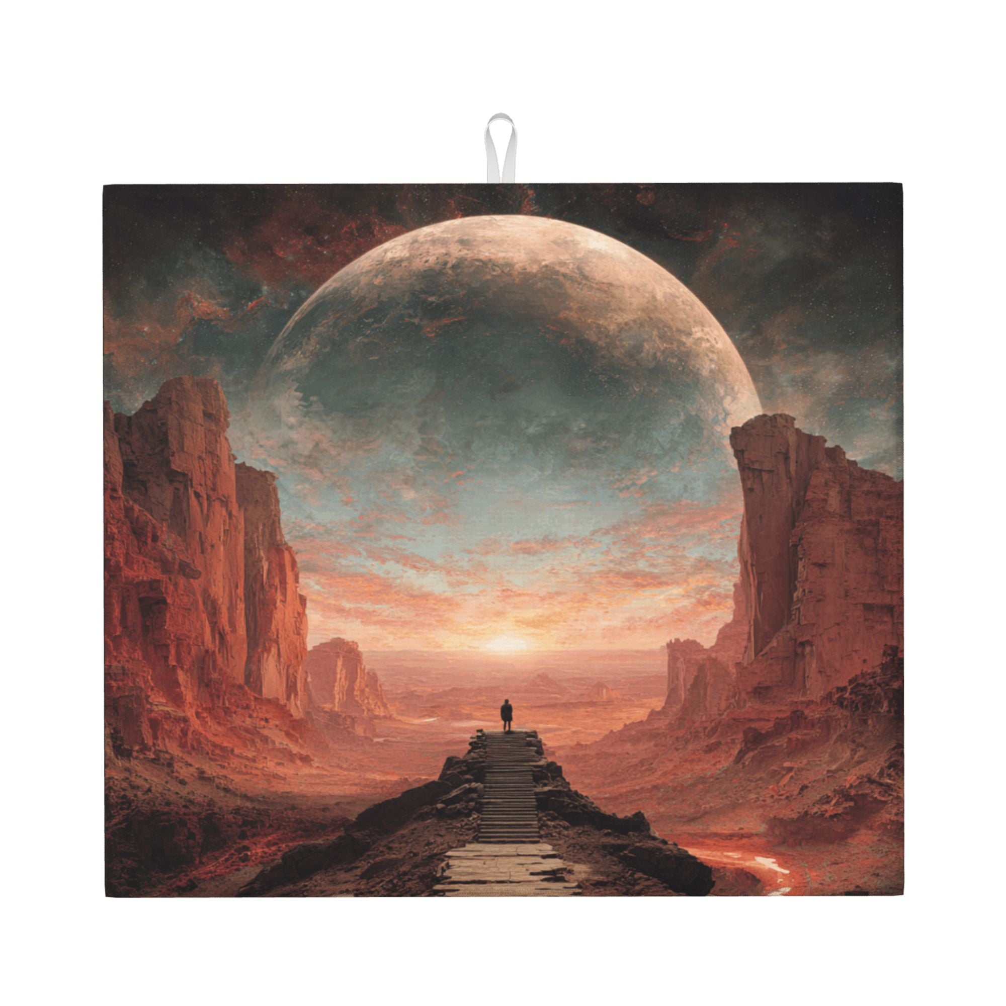 2 - Pack Kitchen Countertop Absorbent Pads with Interstellar Wilderness Art - Super Absorbent, Quick - Drying, Foldable for Easy Storage