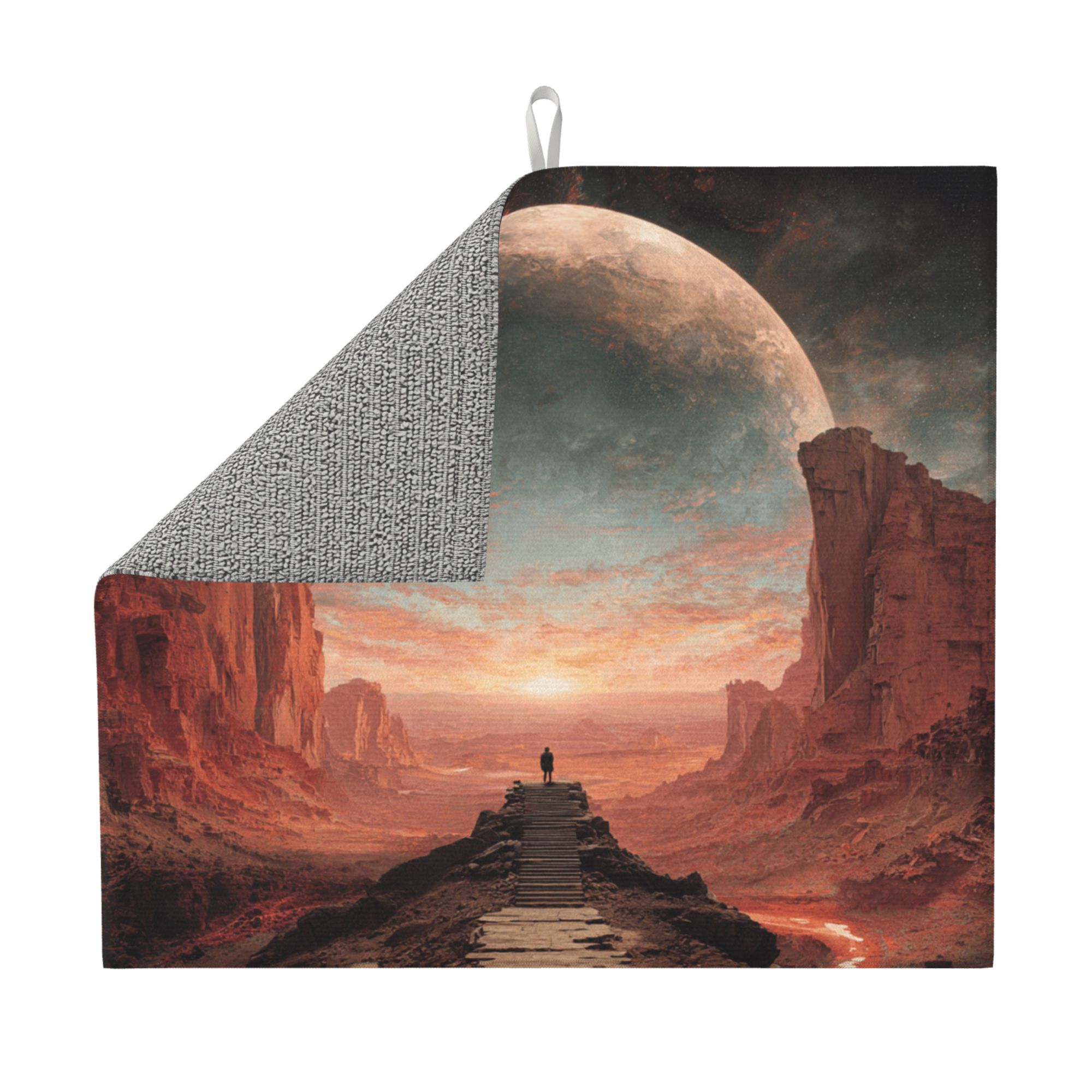2 - Pack Kitchen Countertop Absorbent Pads with Interstellar Wilderness Art - Super Absorbent, Quick - Drying, Foldable for Easy Storage