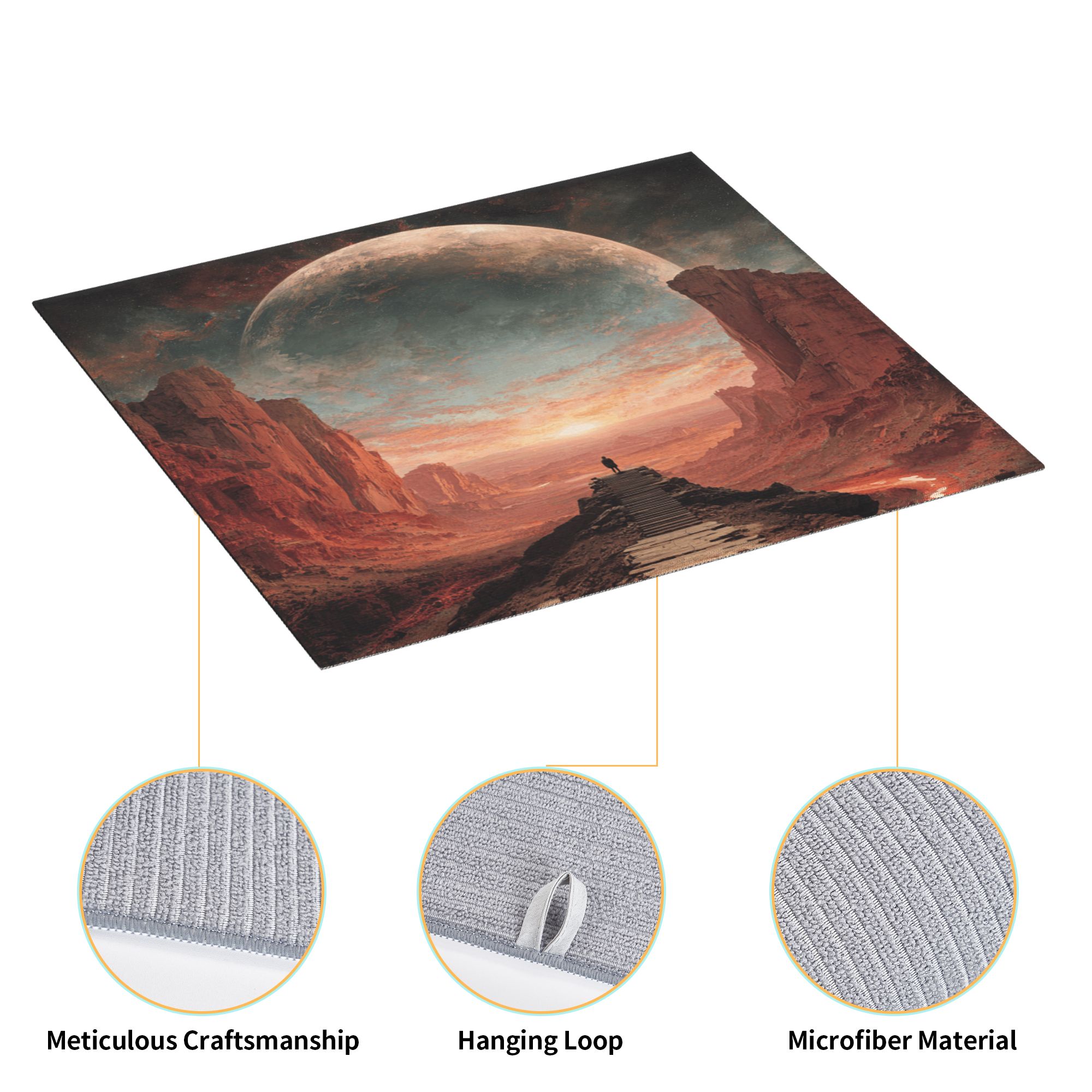 2 - Pack Kitchen Countertop Absorbent Pads with Interstellar Wilderness Art - Super Absorbent, Quick - Drying, Foldable for Easy Storage