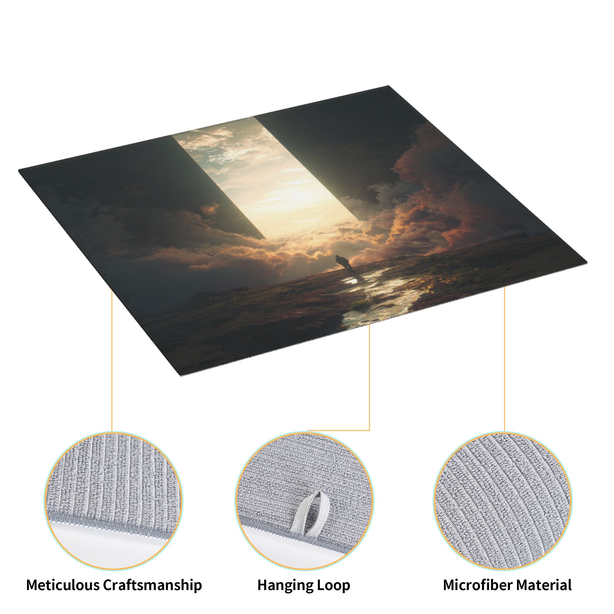 2 - Pack Kitchen Countertop Absorbent Pads with Dreamy Sky Art - Super Absorbent, Quick - Drying, Foldable for Easy Storage