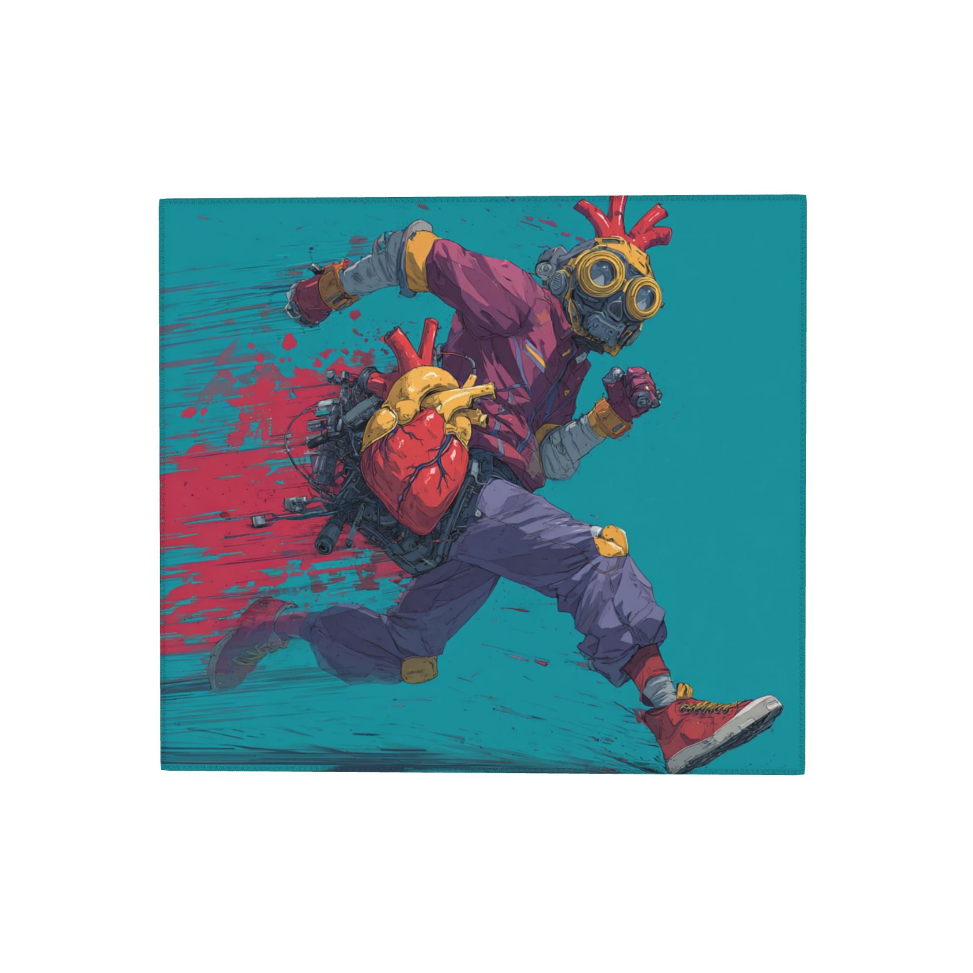 2 - Pack Kitchen Countertop Absorbent Pads with Cyberpunk Character Design - Super Absorbent, Quick - Drying, Foldable for Easy Storage
