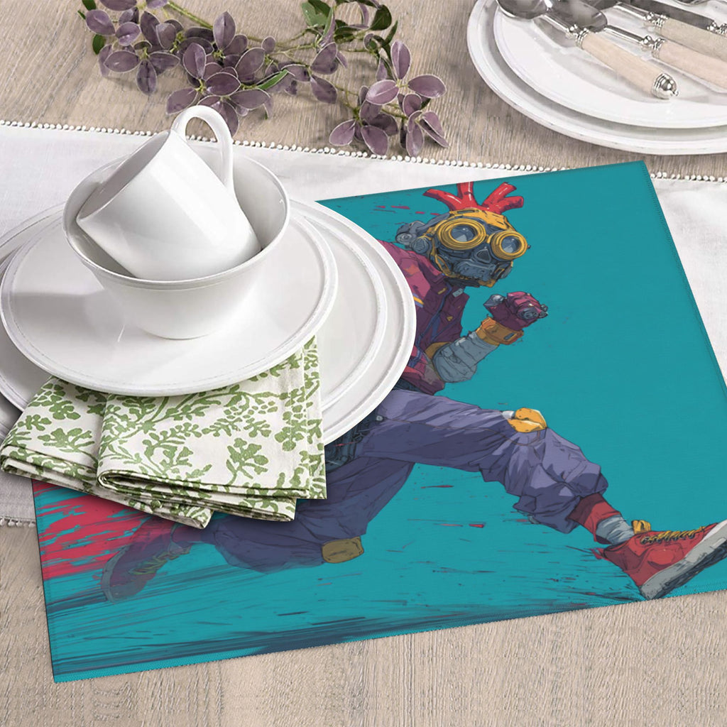 2 - Pack Kitchen Countertop Absorbent Pads with Cyberpunk Character Design - Super Absorbent, Quick - Drying, Foldable for Easy Storage
