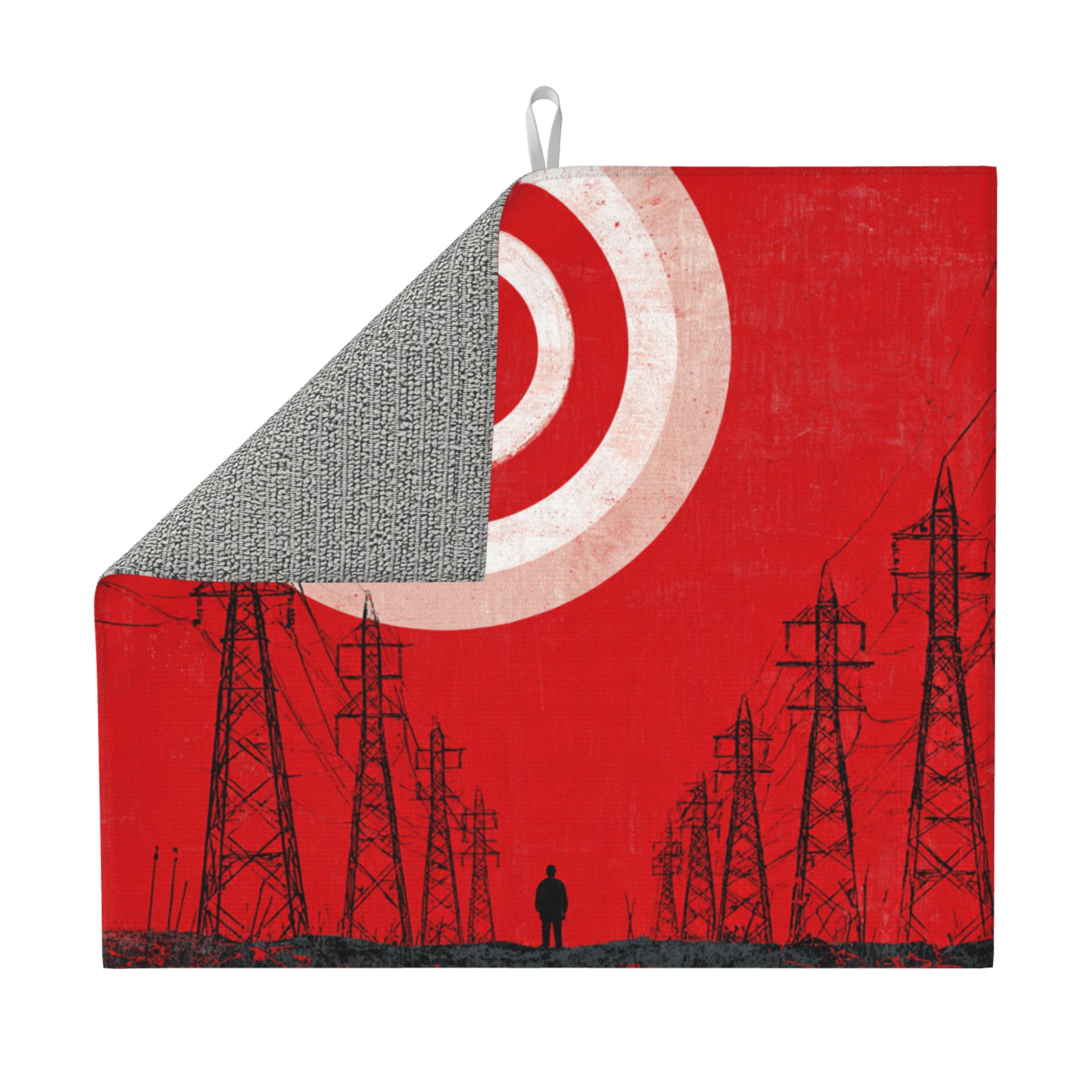 2 - Pack Kitchen Countertop Absorbent Pads with Industrial - Style Sunset & Figure Design - Super Absorbent, Quick - Drying, Foldable for Easy Storage