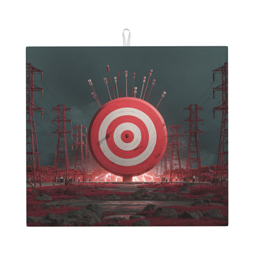 2 - Pack Kitchen Countertop Absorbent Pads with Cyberpunk Shooting Range Scene Design - Super Absorbent, Quick - Drying, Foldable for Easy Storage