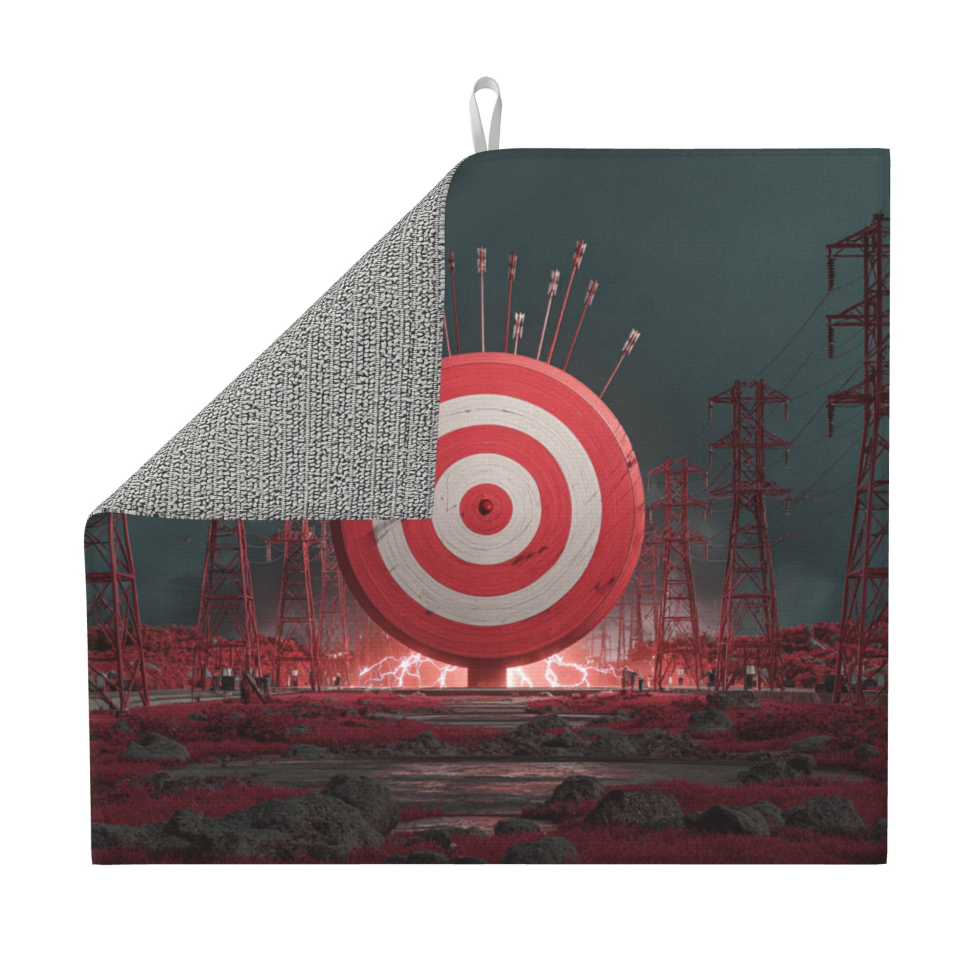 2 - Pack Kitchen Countertop Absorbent Pads with Cyberpunk Shooting Range Scene Design - Super Absorbent, Quick - Drying, Foldable for Easy Storage
