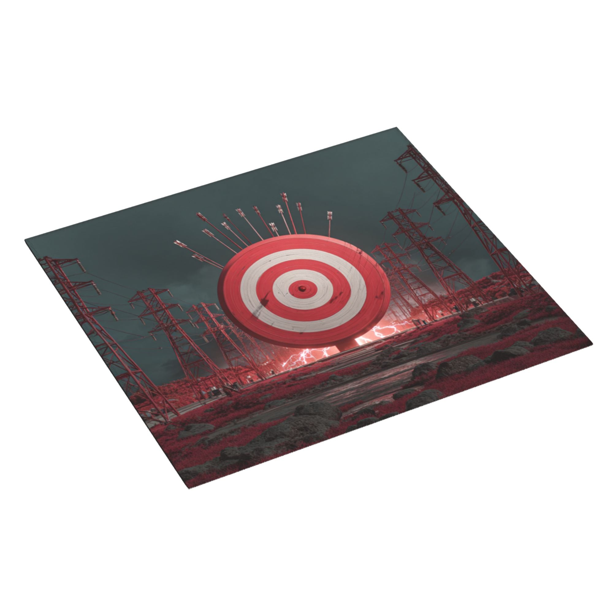 2 - Pack Kitchen Countertop Absorbent Pads with Cyberpunk Shooting Range Scene Design - Super Absorbent, Quick - Drying, Foldable for Easy Storage