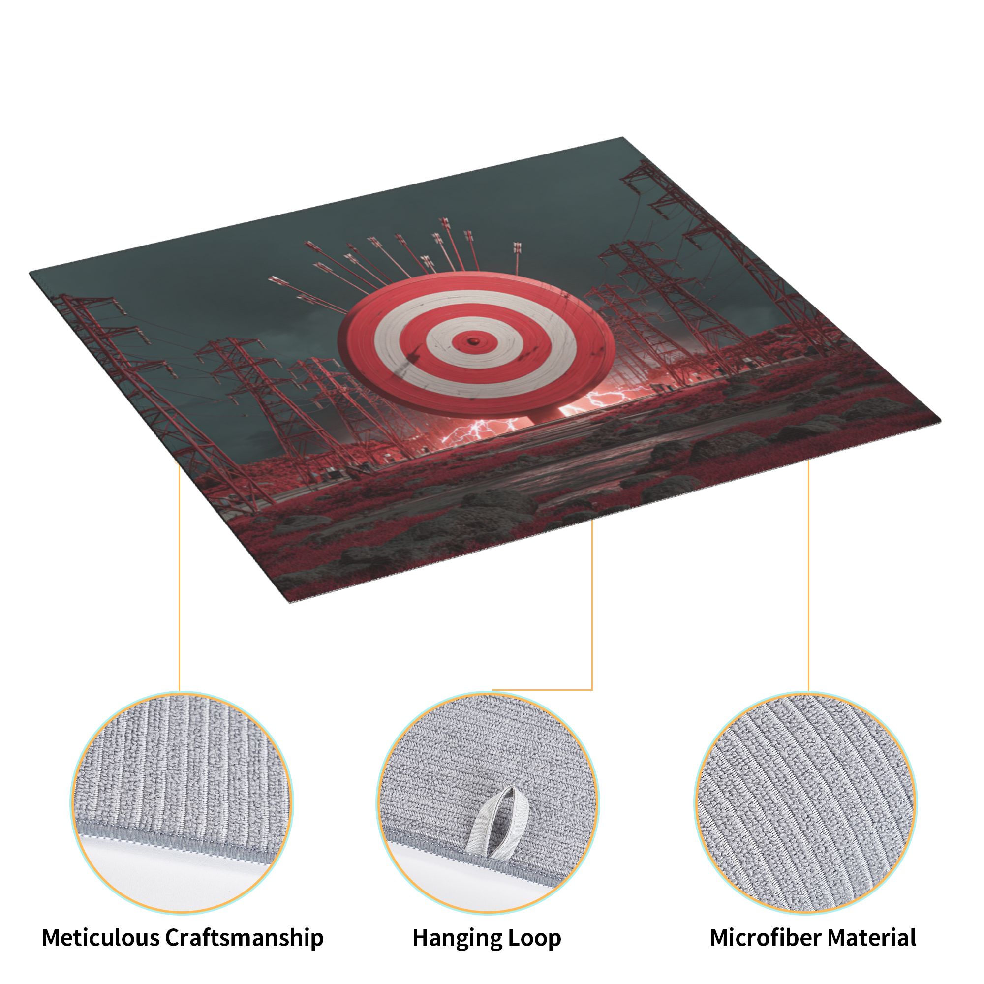 2 - Pack Kitchen Countertop Absorbent Pads with Cyberpunk Shooting Range Scene Design - Super Absorbent, Quick - Drying, Foldable for Easy Storage