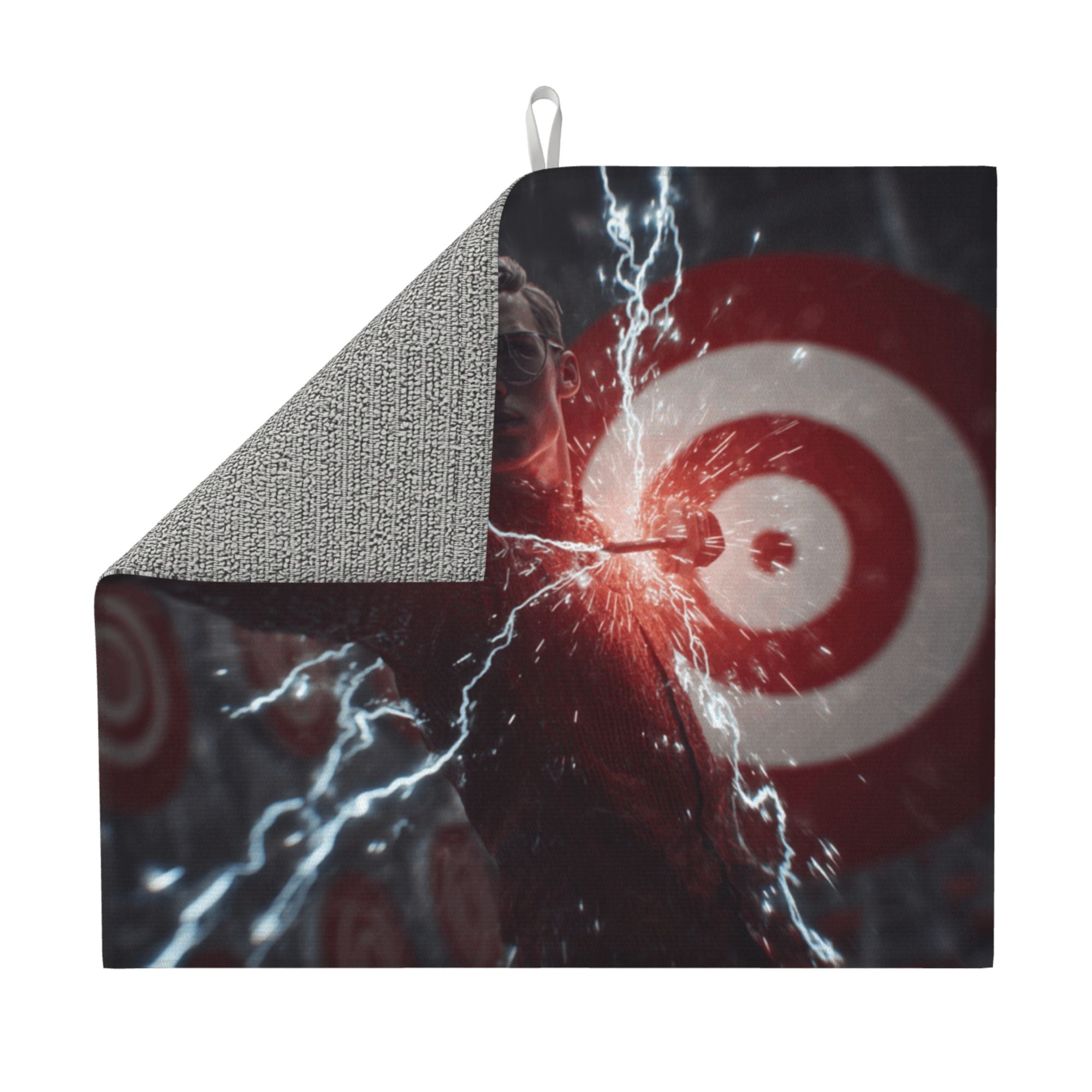 2 - Pack Kitchen Countertop Absorbent Pads with Cyberpunk Lightning Target Scene Design - Super Absorbent, Quick - Drying, Foldable for Easy Storage