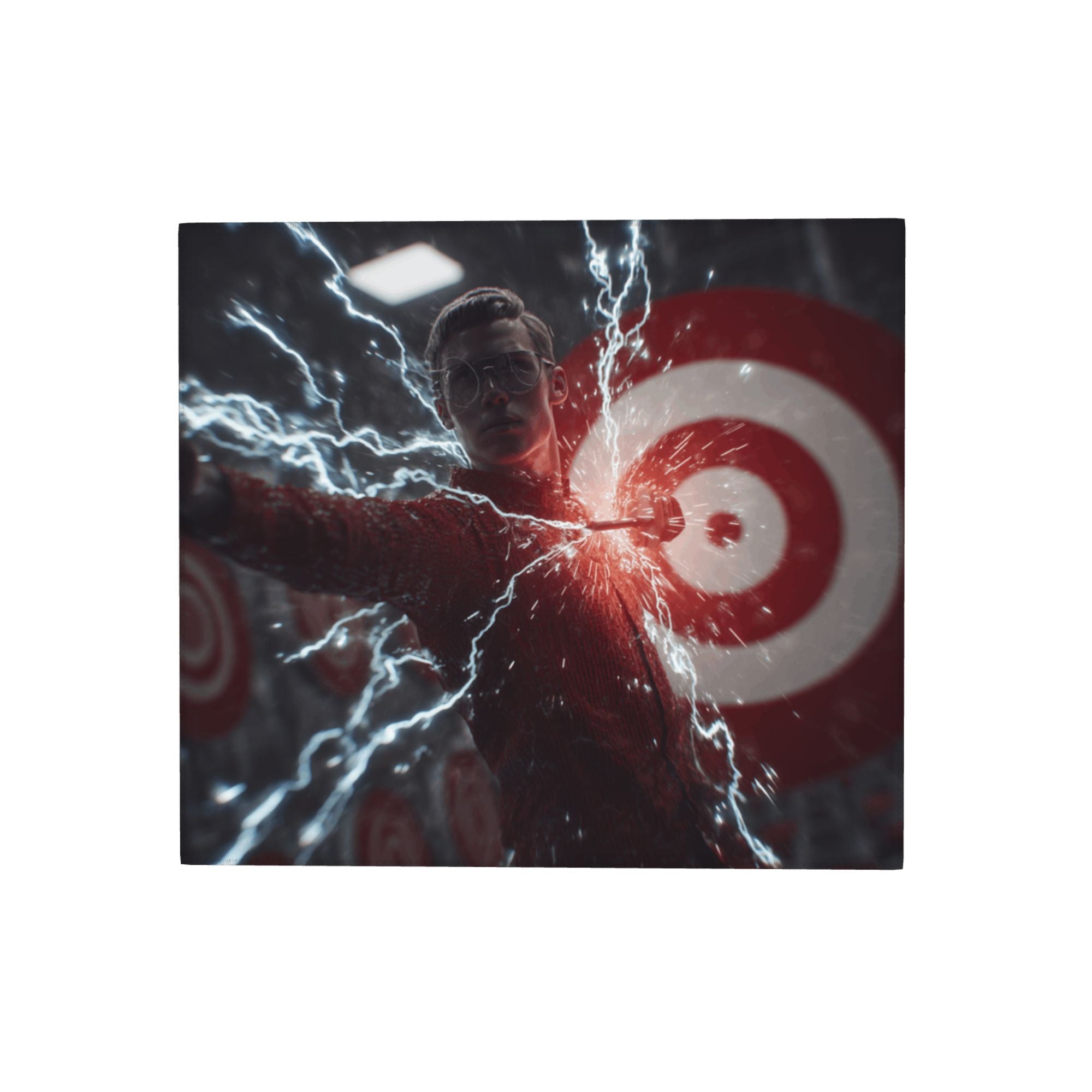2 - Pack Kitchen Countertop Absorbent Pads with Cyberpunk Lightning Target Scene Design - Super Absorbent, Quick - Drying, Foldable for Easy Storage