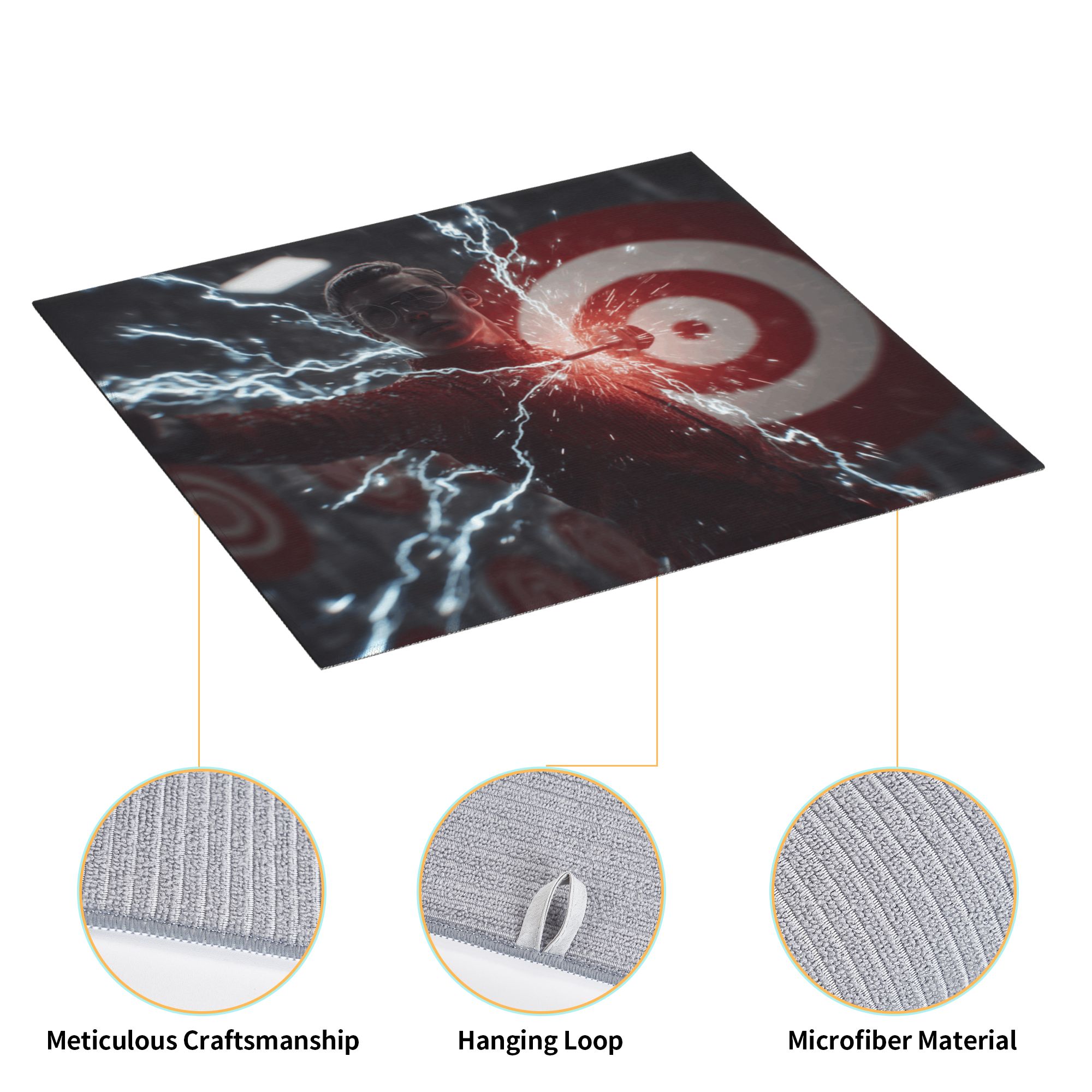 2 - Pack Kitchen Countertop Absorbent Pads with Cyberpunk Lightning Target Scene Design - Super Absorbent, Quick - Drying, Foldable for Easy Storage