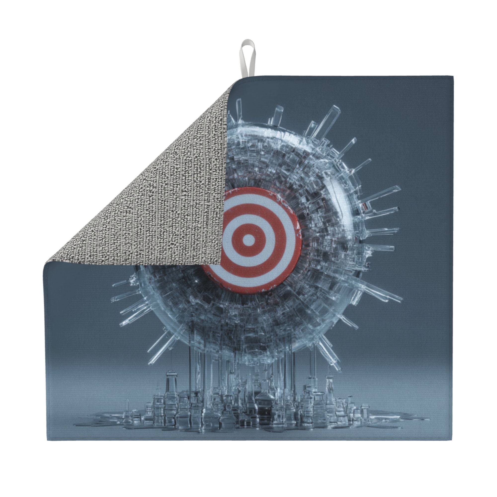 2 - Pack Kitchen Countertop Absorbent Pads with Futuristic Tech Target Design - Super Absorbent, Quick - Drying, Foldable for Easy Storage