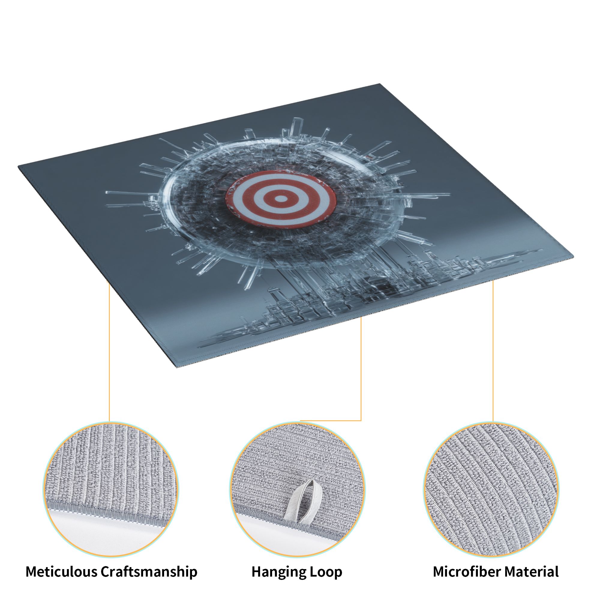 2 - Pack Kitchen Countertop Absorbent Pads with Futuristic Tech Target Design - Super Absorbent, Quick - Drying, Foldable for Easy Storage