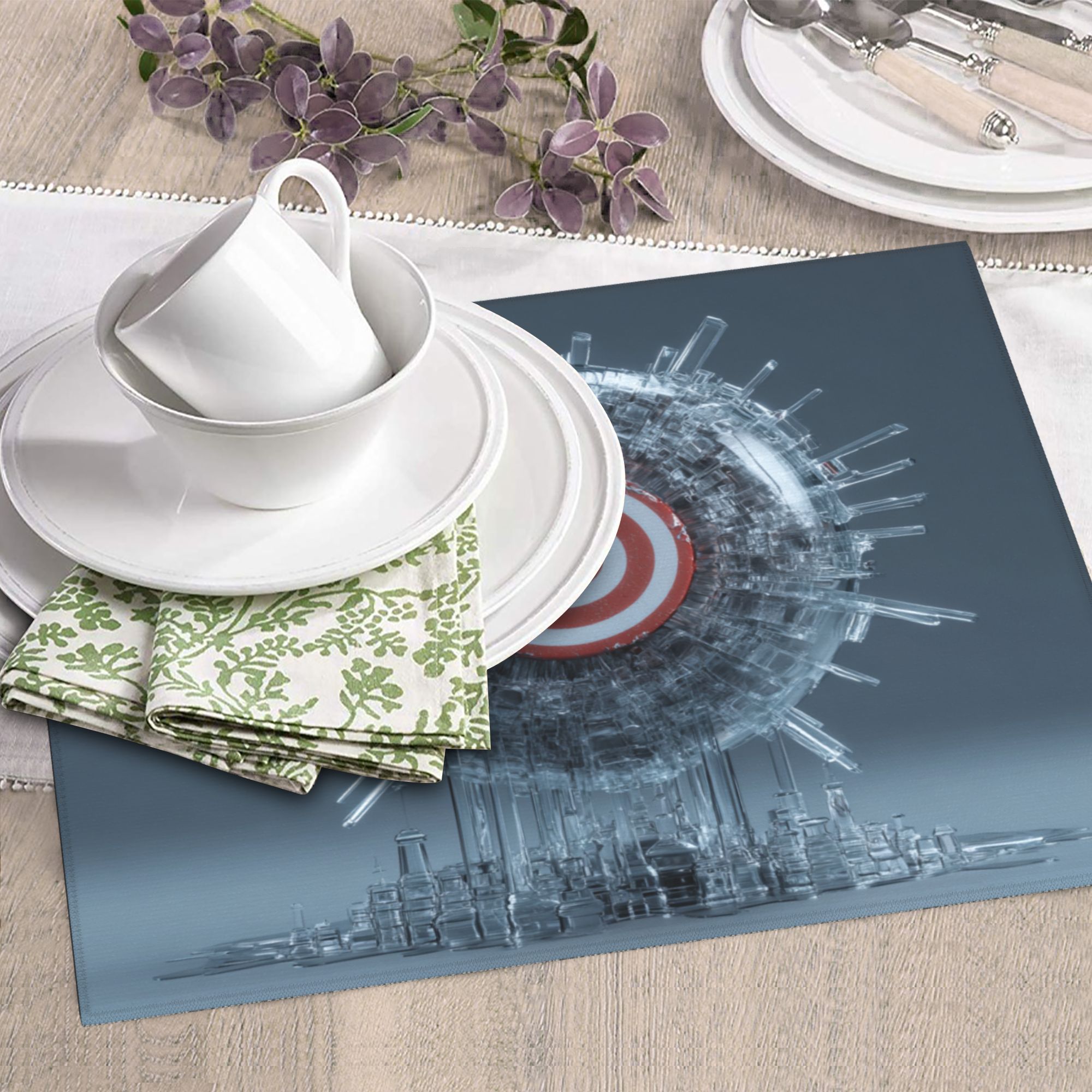 2 - Pack Kitchen Countertop Absorbent Pads with Futuristic Tech Target Design - Super Absorbent, Quick - Drying, Foldable for Easy Storage