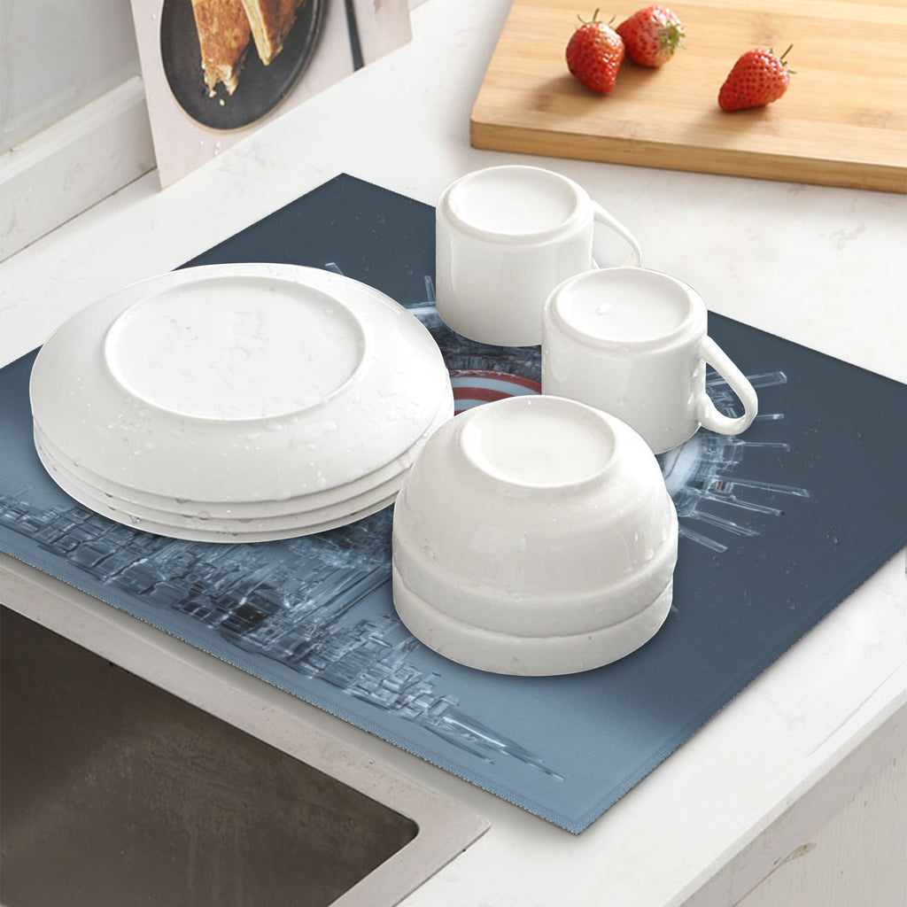 2 - Pack Kitchen Countertop Absorbent Pads with Futuristic Tech Target Design - Super Absorbent, Quick - Drying, Foldable for Easy Storage